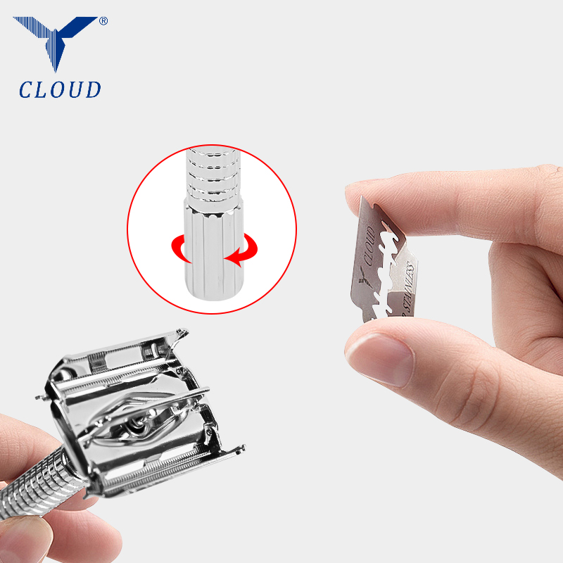 74 Ručna britva s dvostrukom oštricom i otvorenim T-oblikovanjem od nehrđajućeg čelika